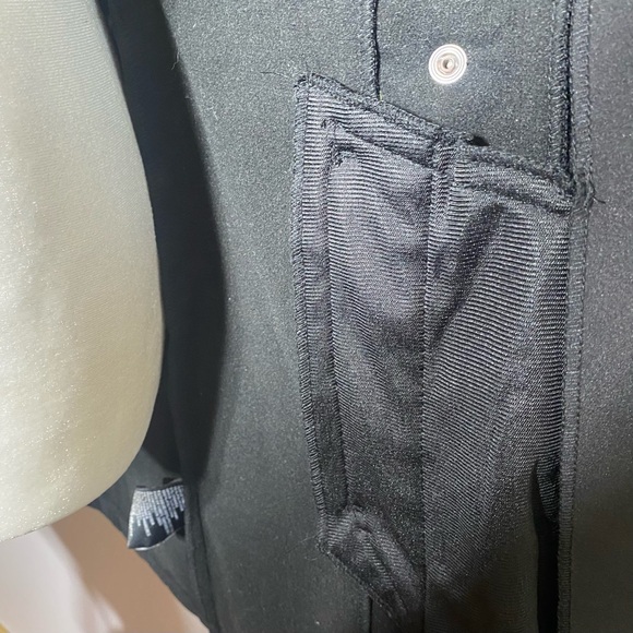 Classic Black Double-Breasted Trench Coat with Hood Water Resistant & Wind Proof - Picture 13 of 16